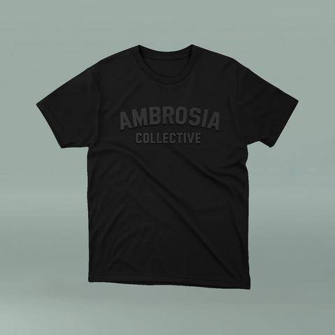 🎁 Ambrosia Double Black Texture Print T-Shirt (100% off)